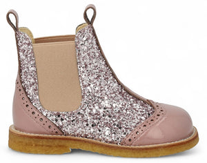 Angulus Laars - Angulus Kinderschoenen - Roze | Chelsea boot with Broque Patern tape