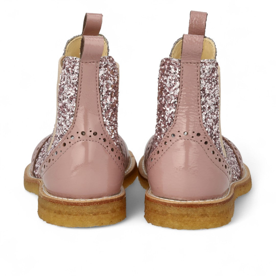 Angulus Laars - Angulus Kinderschoenen - Roze | Chelsea boot with Broque Patern tape