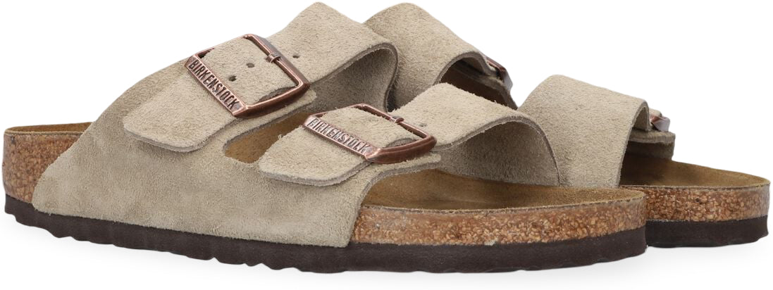 Birkenstock Slipper - Birkenstock Damesschoenen - Taupe | Arizona Suede Leather
