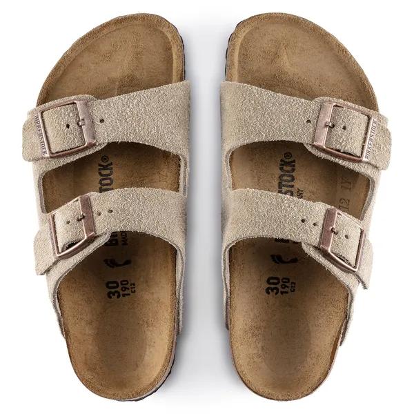 Birkenstock Slipper - Birkenstock Kinderschoenen - Taupe | Arizona Suede Leather