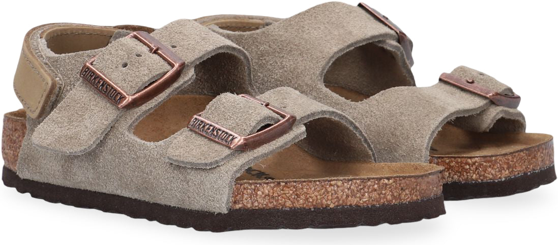 Birkenstock Slipper - Birkenstock Kinderschoenen - Taupe | Milano AS Taupe Suede