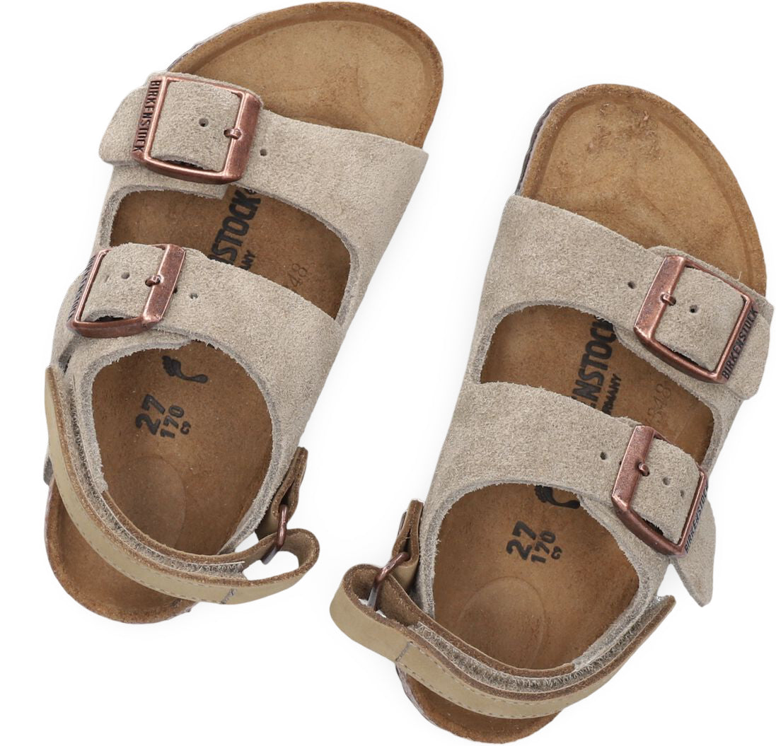 Birkenstock Slipper - Birkenstock Kinderschoenen - Taupe | Milano AS Taupe Suede