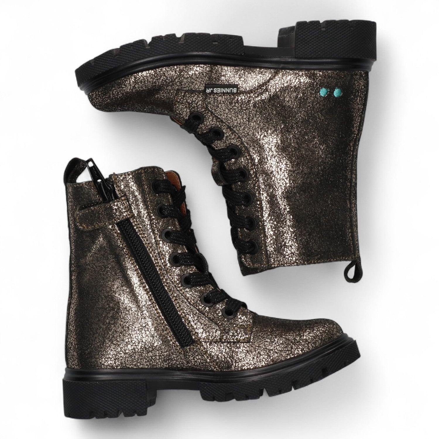 BunniesJR Veterboot - Bunnies Jr. Kinderschoenen - Zilver | Saar Sterk