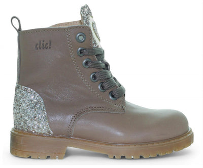 Botte à lacets Clic - Clic! Chaussures pour enfants - Taupe | Cl 20210