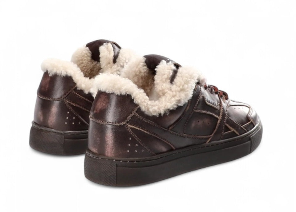 Copenhagen Studios Sneaker - Copenhagen Studios Damesschoenen - Bruin | CPH160 Vintage Teddy Leather Cream