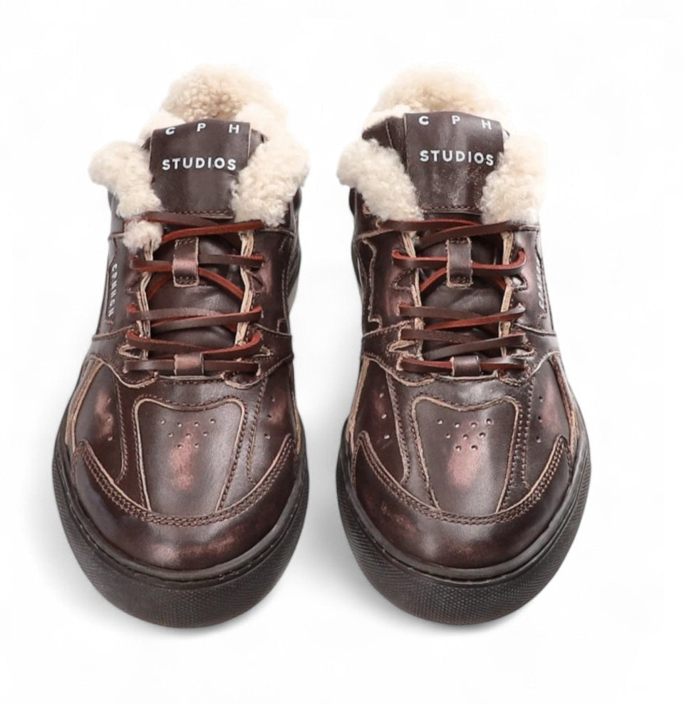 Copenhagen Studios Sneaker - Copenhagen Studios Damesschoenen - Bruin | CPH160 Vintage Teddy Leather Cream