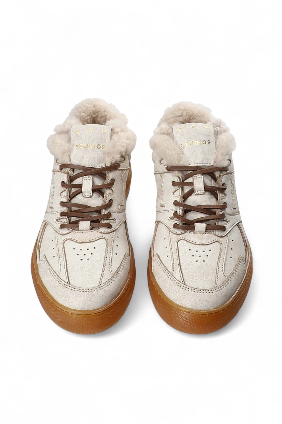 Copenhagen Studios Sneaker - Copenhagen Studios Damesschoenen - Creme | CPH160 Vintage Teddy Leather Cream