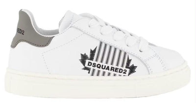 Baskets Dsquared2 - Chaussures Ds Quaded2 pour enfants - Gris | 73616 Imprimé et logo érable