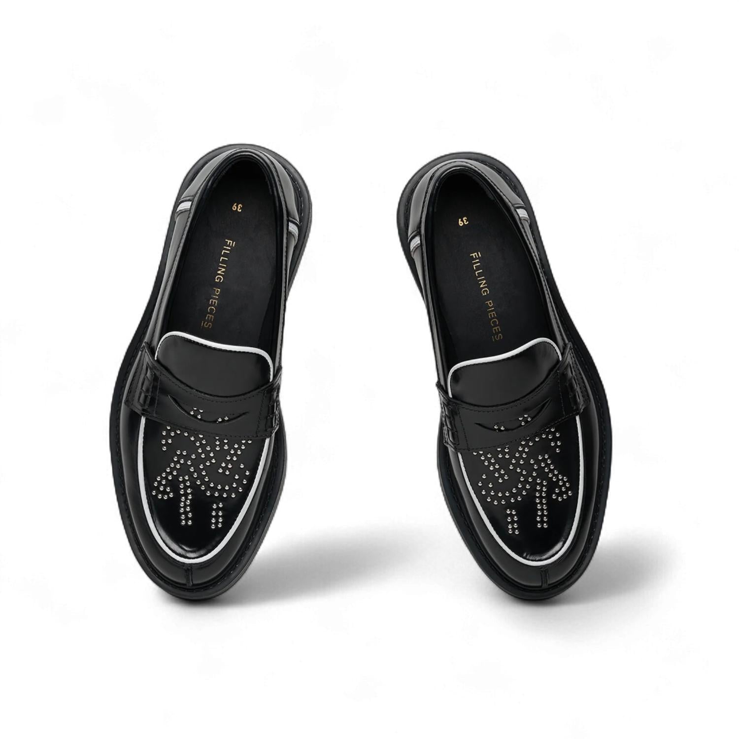 Filling Pieces Loafer - Filling Pieces Damesschoenen - Zwart | Gowtu Studs