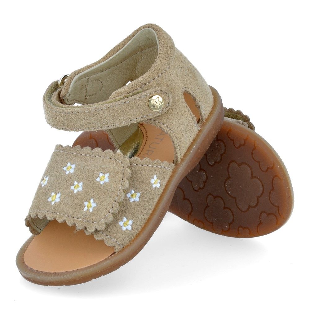 Naturino Sandaal - Naturino Kinderschoenen - Beige | Maya Embroid Lemonsoda