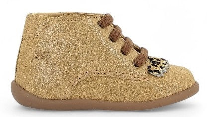 Pom D'Api Eerste loper - Pom D'api Kinderschoenen - Naturel | Stand Up Bottine Velours Devon Camel