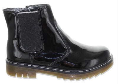 Botte Pom D'Api - Chaussures Enfant Pom D'api - Noir | Sid Jodzip Cuir Verni