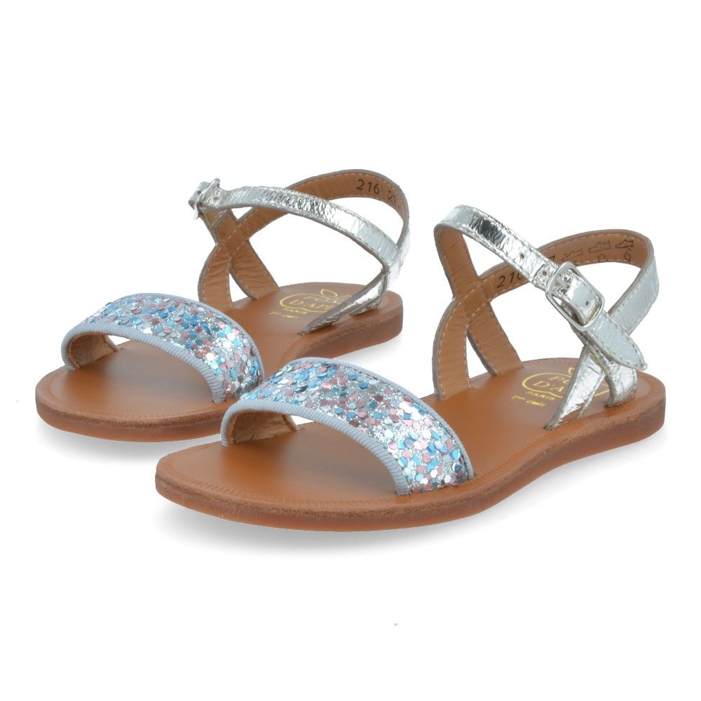 Pom D'Api Sandaal - Pom D'api Kinderschoenen - Blauw | Plagette Buckle Tao Lamgli