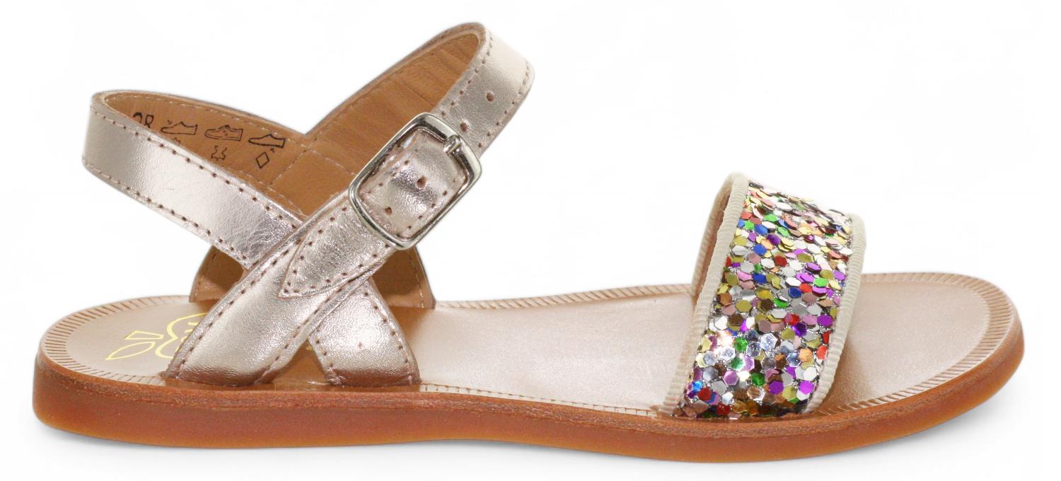 Pom D'Api Sandaal - Pom D'api Kinderschoenen - Goud | Plagette Buckle Tao