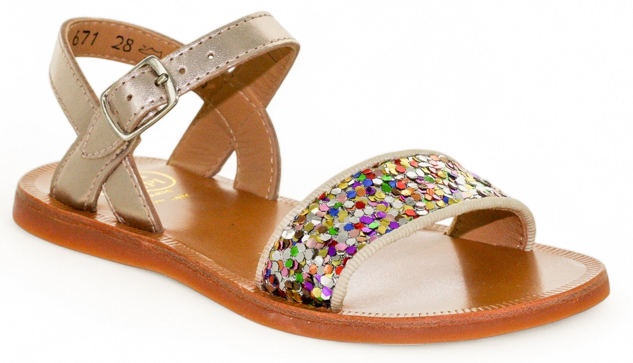 Pom D'Api Sandaal - Pom D'api Kinderschoenen - Goud | Plagette Buckle Tao