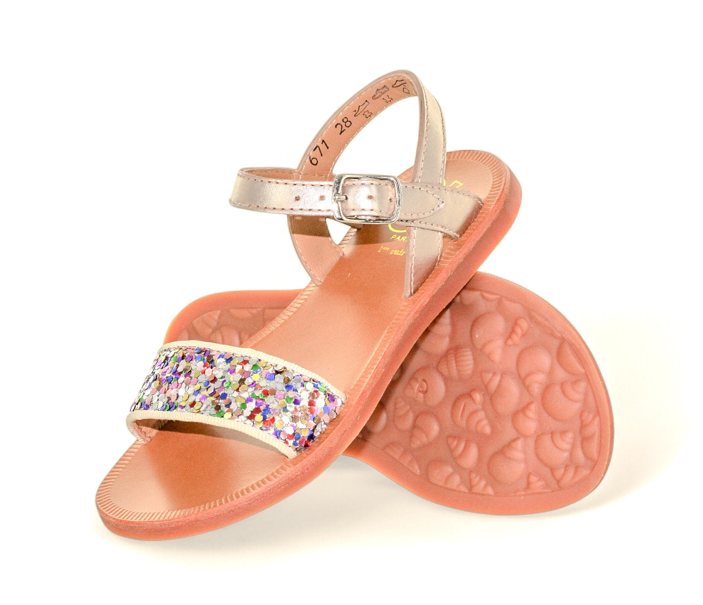 Pom D'Api Sandaal - Pom D'api Kinderschoenen - Goud | Plagette Buckle Tao