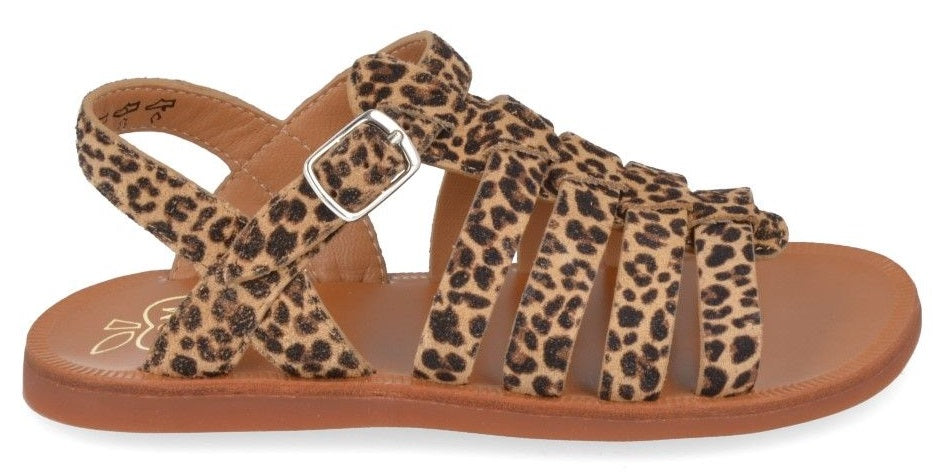 Pom D'Api Sandaal - Pom D'api Kinderschoenen - Luipaard | Plagette Strap