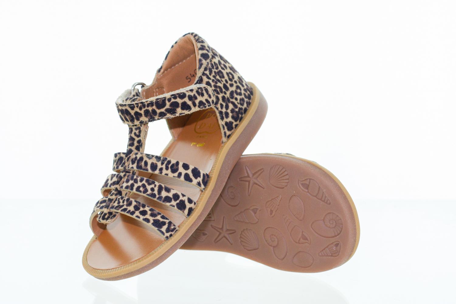 Pom D'Api Sandaal - Pom D'api Kinderschoenen - Luipaard | Poppy Strap