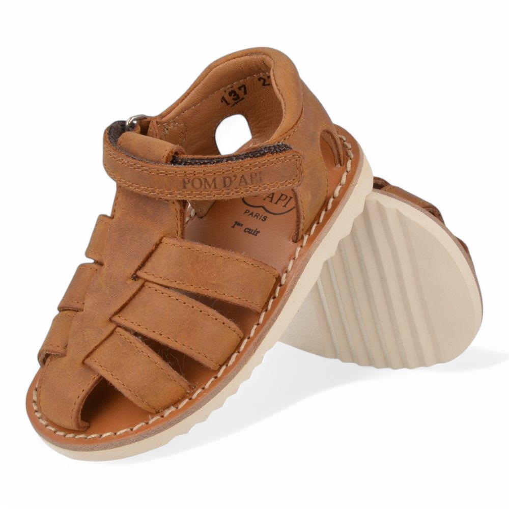 Pom D'Api Sandaal - Pom D'api Kinderschoenen - Naturel | Waff Pappy