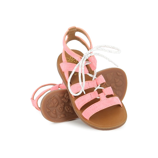 Pom D'Api Sandaal - Pom D'api Kinderschoenen - Roze | Plagette Guily Strap Fluo Calipso
