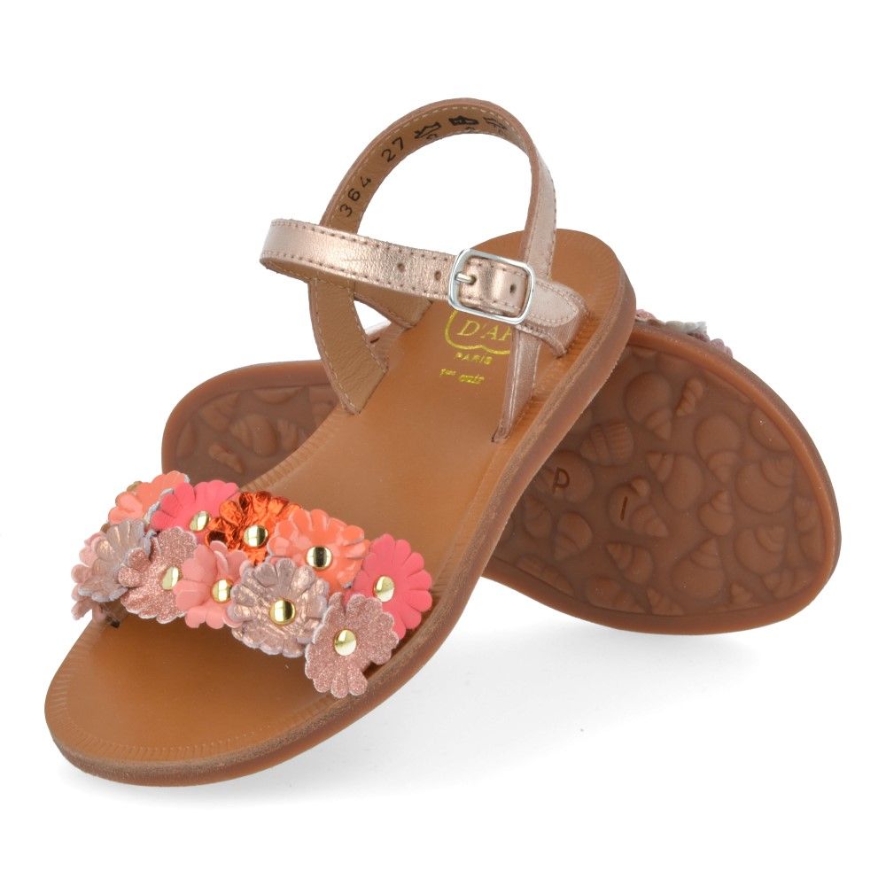 Pom D'Api Sandaal - Pom D'api Kinderschoenen - Roze | Plagette Multi Flo