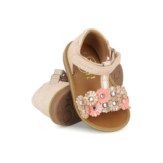 Pom D'Api Sandaal - Pom D'api Kinderschoenen - Roze | Poppy Strass Flowers