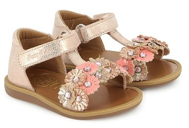 Pom D'Api Sandaal - Pom D'api Kinderschoenen - Roze | Poppy Strass Flowers