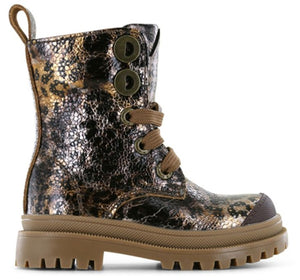 Shoesme Veterboot - Shoesme Kinderschoenen - Brons | NT25W008