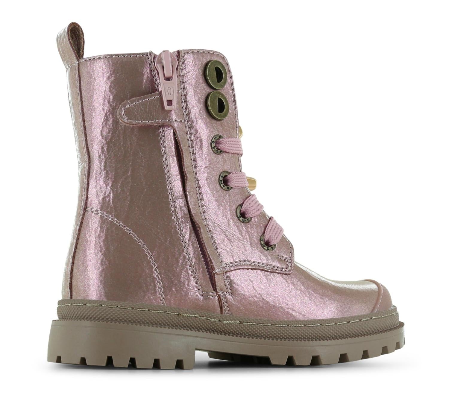 Shoesme Veterboot - Shoesme Kinderschoenen - Roze | NT26W007-F