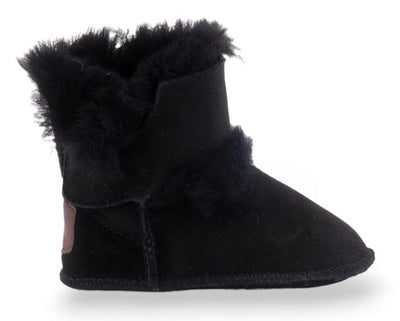 Chaussons bébé Warmbat - Chaussures bébé Warmbat - Noir | Chaussons Hay Baby avec velcro