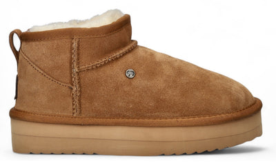 Warmbat Boot - Warmbat Damesschoenen - Cognac | Durack Women Suede Boot Plateau