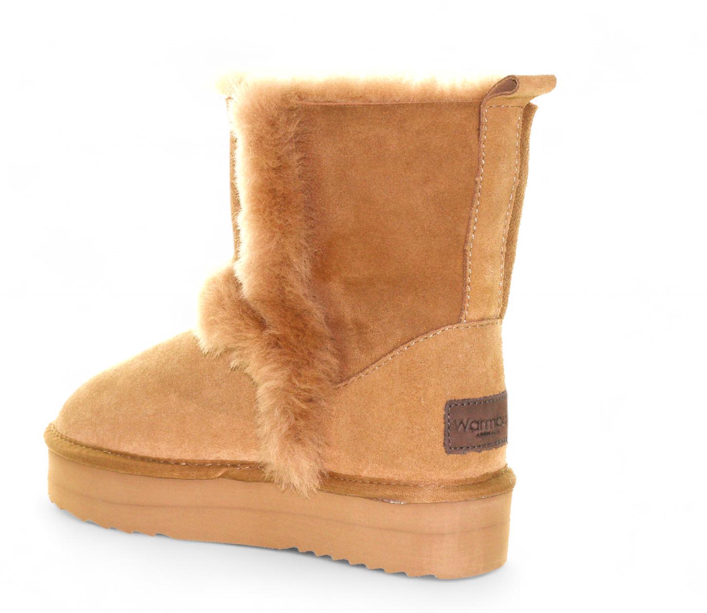 Warmbat Boot - Warmbat Damesschoenen | Kangaroo Suede Boot Plateau