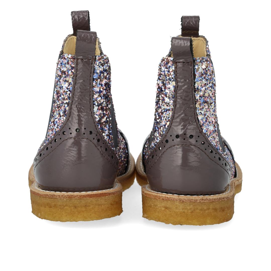 Angulus Laars - Angulus Kinderschoenen - Antracite | Chelsea boot with Broque Patern tape