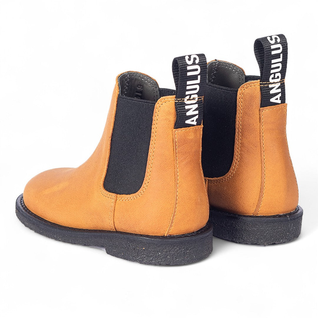 Angulus Laars - Angulus Kinderschoenen - Cognac | Chelsea boot with Logo tape