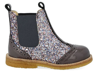Angulus Laars - Angulus Kinderschoenen - Lila | Chelsea boot with Broque Patern tape