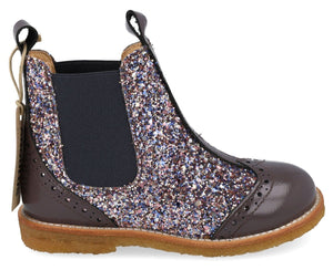Angulus Laars - Angulus Kinderschoenen - Lila | Chelsea boot with Broque Patern tape