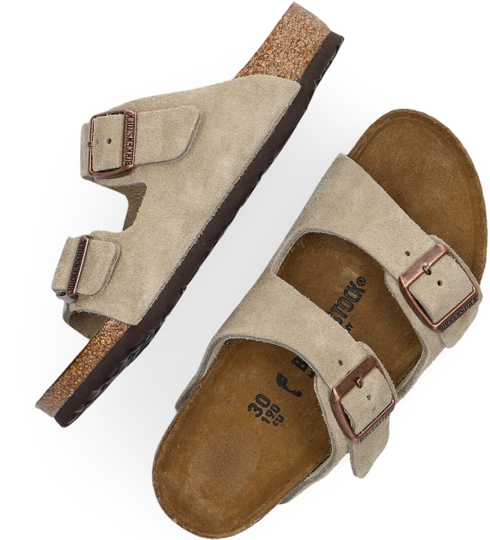 Birkenstock Slipper - Birkenstock Kinderschoenen - Taupe | Arizona Suede Leather