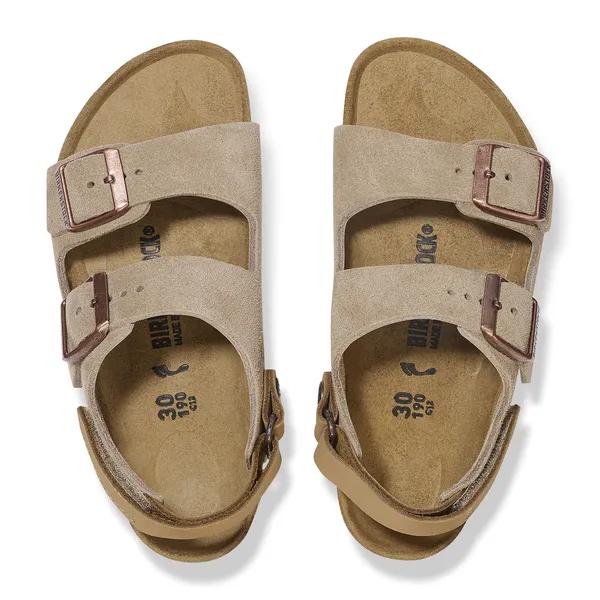 Birkenstock Slipper - Birkenstock Kinderschoenen - Taupe | Milano AS Taupe Suede