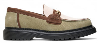 Filling Pieces Loafer - Filling Pieces Damesschoenen - Beige | Grain/Beige Green