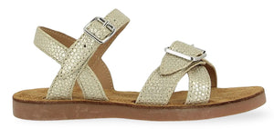 Pom D'api Sandaal - Pom D'api Kinderschoenen - Goud | Plagette Air Crossy Flower