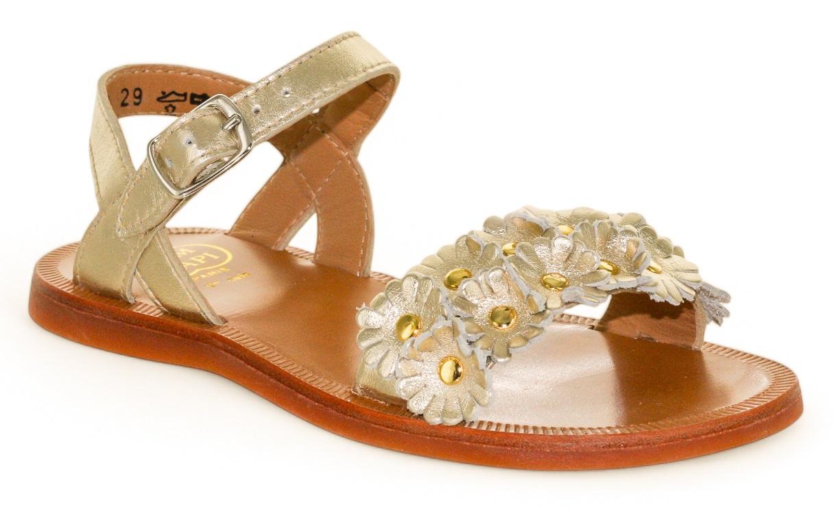 Pom D'Api Sandaal - Pom D'api Kinderschoenen - Goud | Plagette Multi Flo