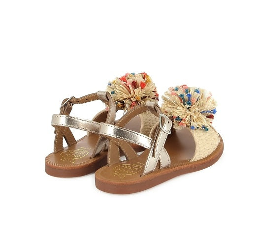 Pom D'Api Sandaal - Pom D'api Kinderschoenen - Goud | Plagette Pompom Laminato