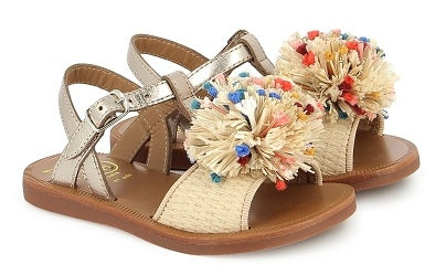 Pom D'Api Sandaal - Pom D'api Kinderschoenen - Goud | Plagette Pompom Laminato