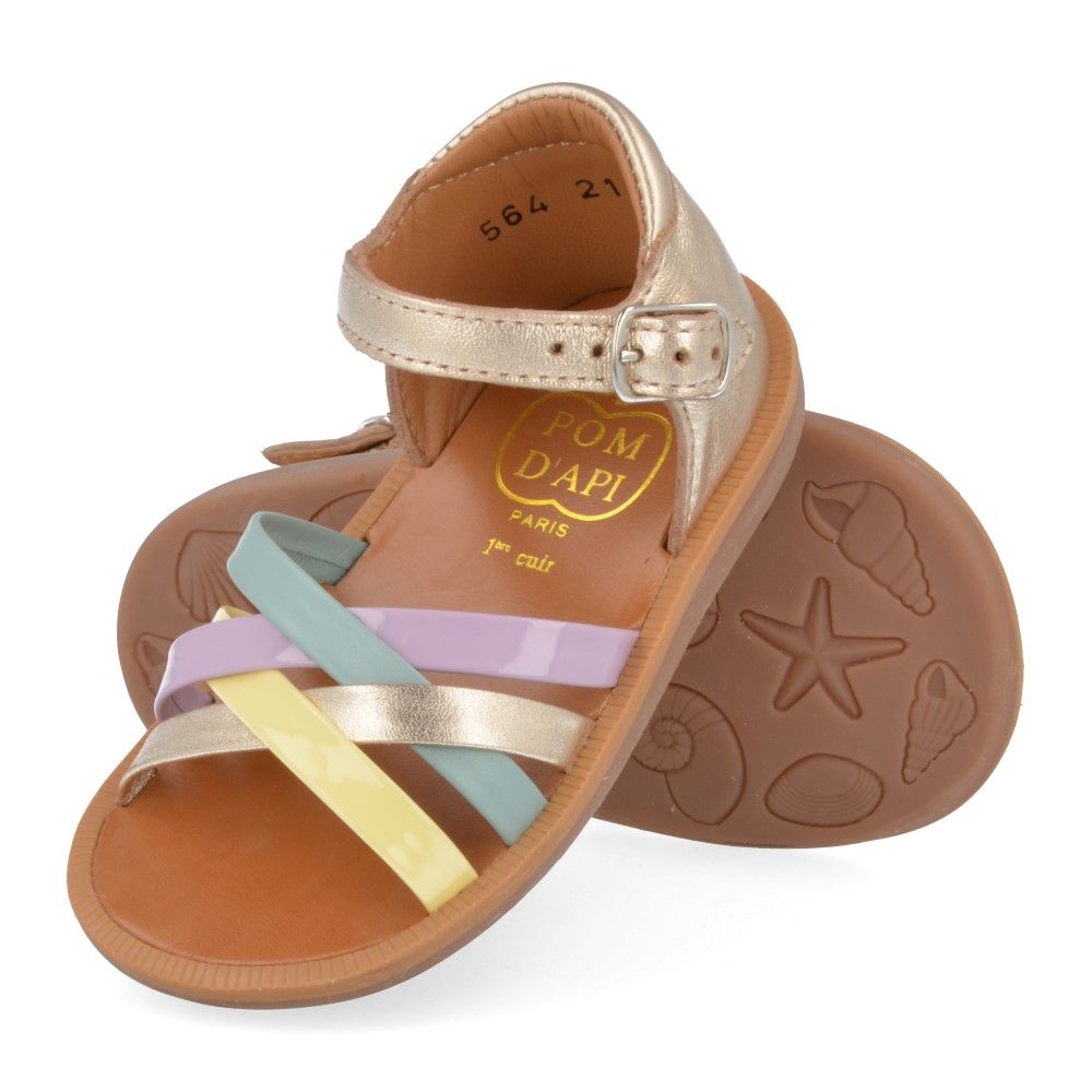Pom D'Api Sandaal - Pom D'api Kinderschoenen - Goud | Poppy Erg