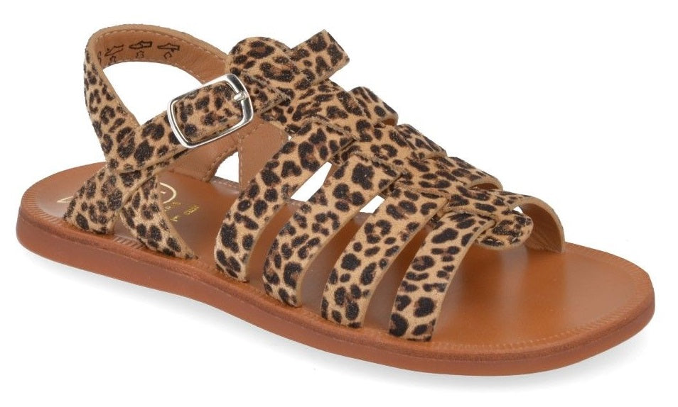 Pom D'Api Sandaal - Pom D'api Kinderschoenen - Luipaard | Plagette Strap