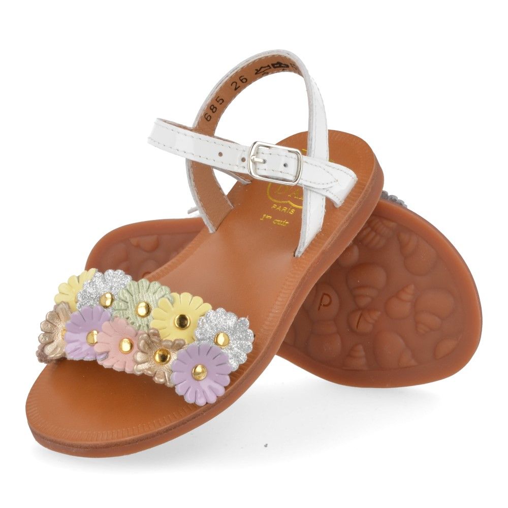 Pom D'Api Sandaal - Pom D'api Kinderschoenen - Multi | Plagette Multi Flo