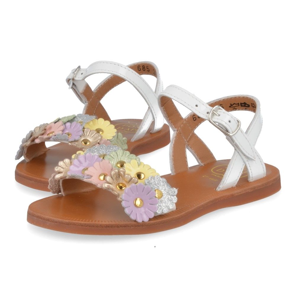 Pom D'Api Sandaal - Pom D'api Kinderschoenen - Multi | Plagette Multi Flo