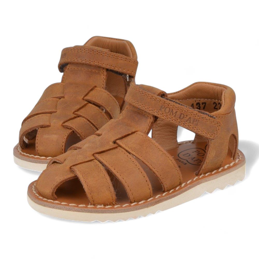 Pom D'Api Sandaal - Pom D'api Kinderschoenen - Naturel | Waff Pappy