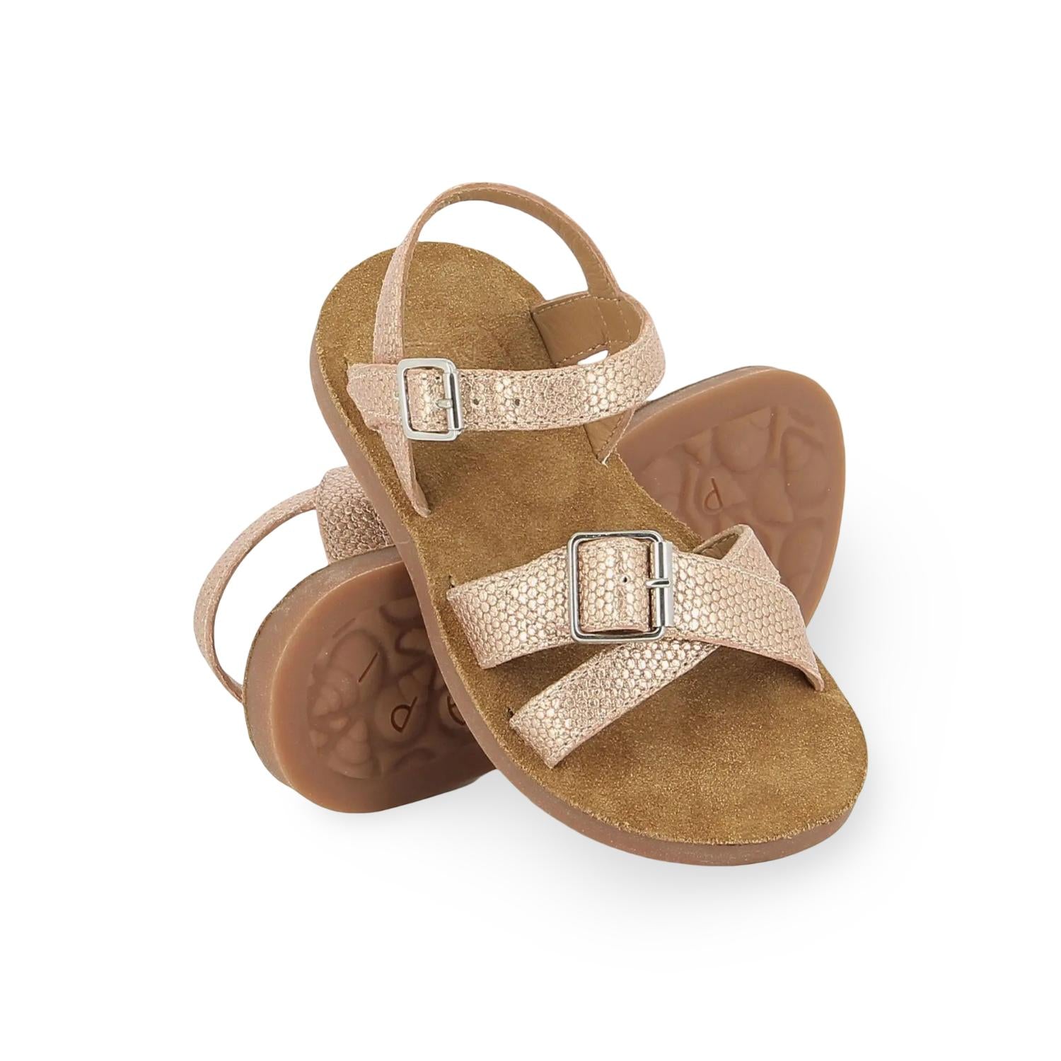 Pom D'api Sandaal - Pom D'api Kinderschoenen - Roze | Plagette Air Crossy Flower