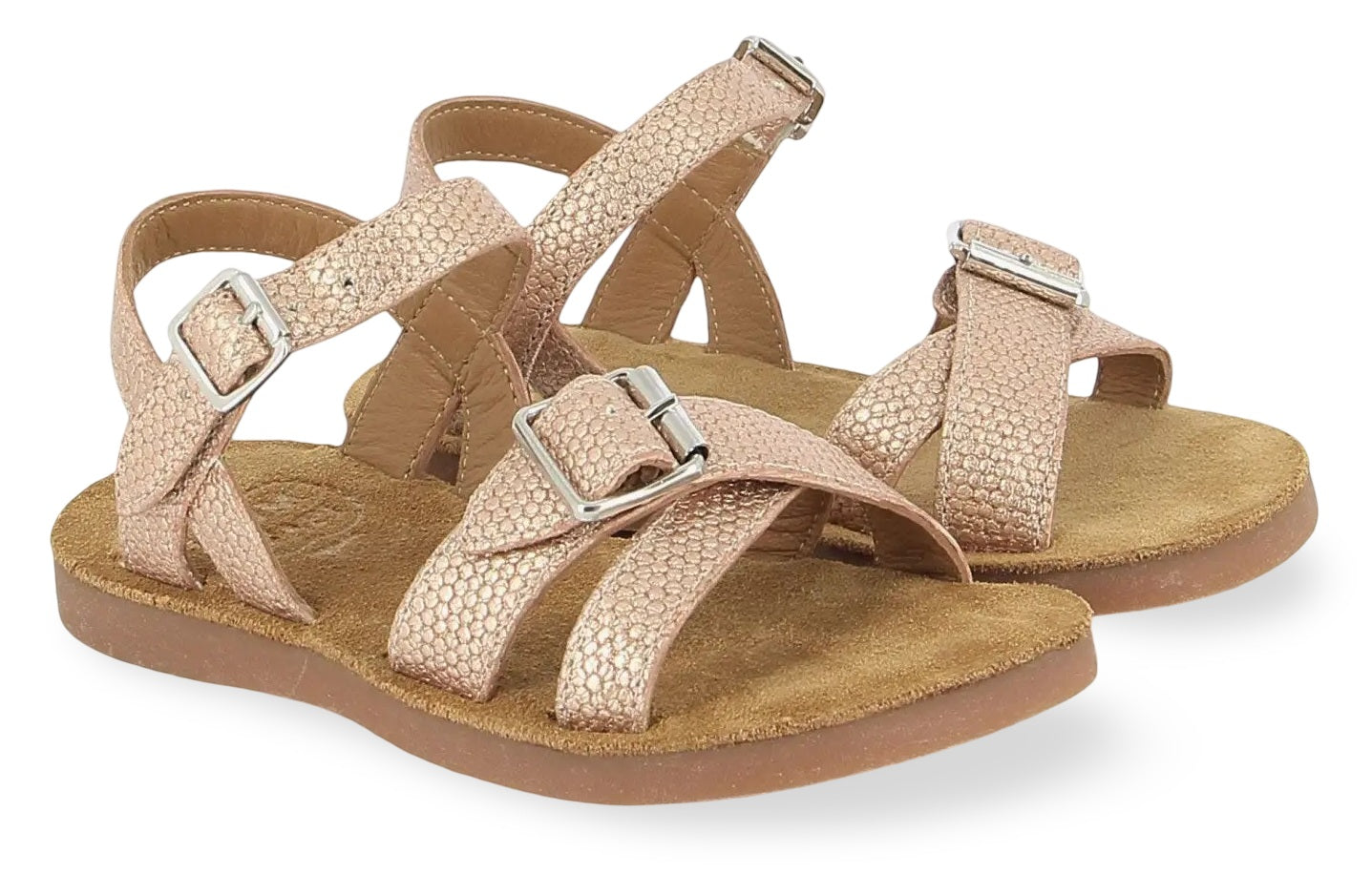 Pom D'api Sandaal - Pom D'api Kinderschoenen - Roze | Plagette Air Crossy Flower